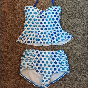 Lime Ricki Peplum Top and High Waist Bikini.